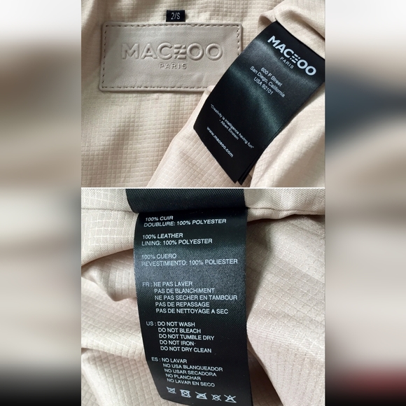 Maceoo Italian Leather Jacket Taupe Color - Picture 6 of 12